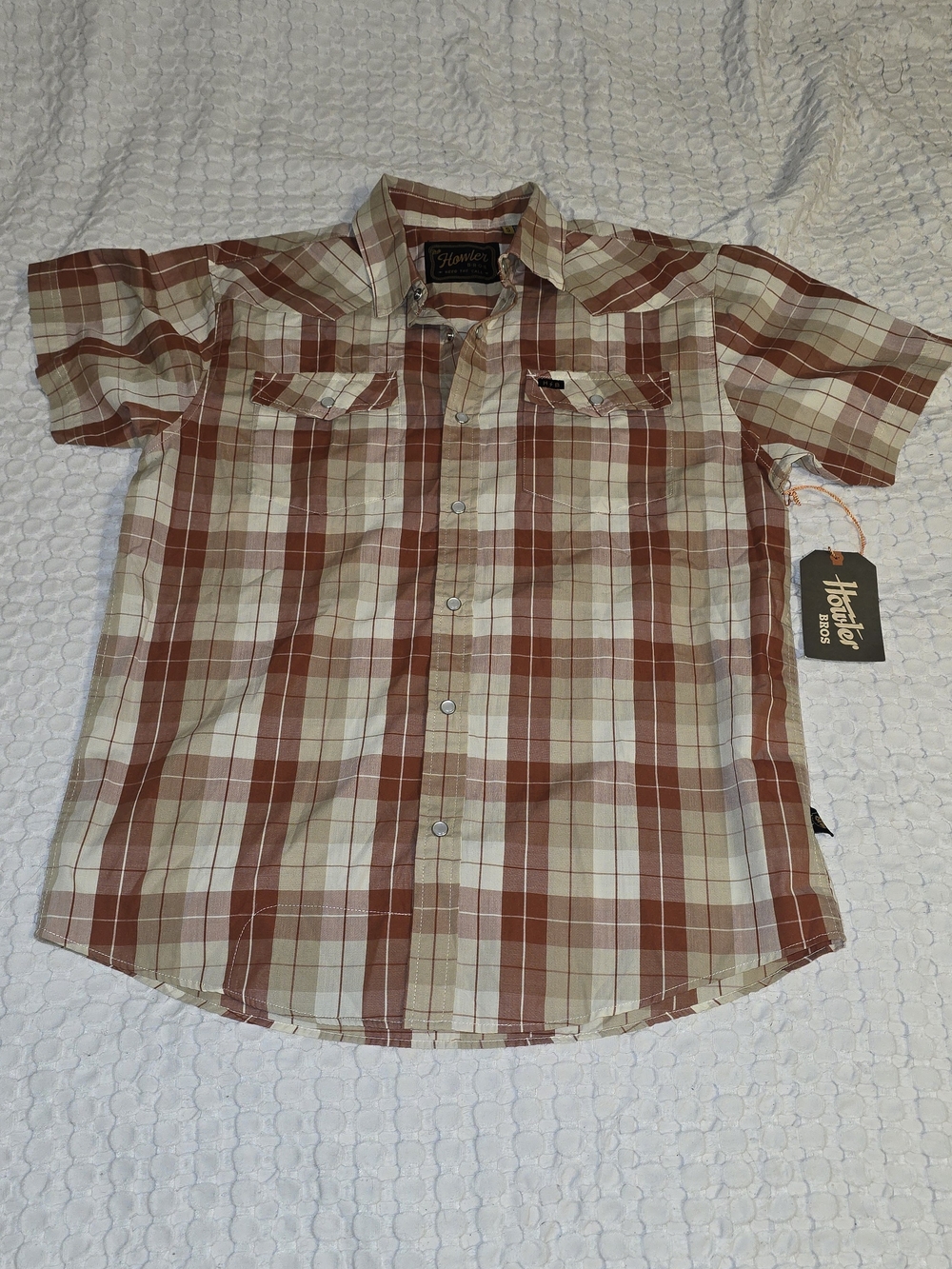 Howler Brothers H Bar B Snapshirt Small NWT Stanfield Plaid Adobe Western S/S